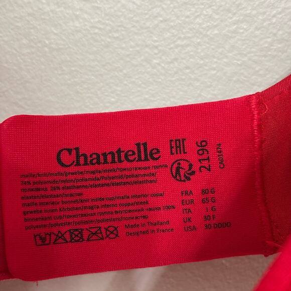 Chantelle Basic Invisible Smooth Support T-Shirt Bra in Red - Size 30 DDDD - Picture 5 of 5